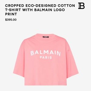 BALMAIN CROP LOGO T-shirt XS